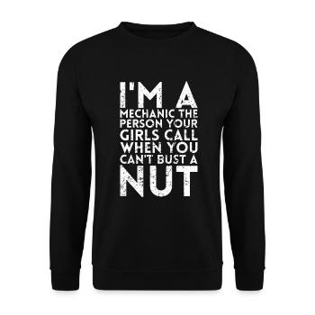 Ich Bin Ein Mechaniker Die Person, Die Deine - Unisex Pullover - Schwarz - Vorne - Alina (178cm) & Michal (187cm)
