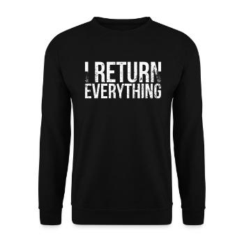 Je donne tout en retour pour les joueurs de badminton ou - Sweat-shirt Unisexe - noir - Devant - Alina (178cm) & Michal (187cm)