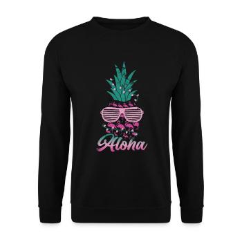 Aloha, Pineapple, And, Flamingo, Design, For, Beach - Unisex Sweatshirt - black - Front - Alina (178cm) & Michal (187cm)