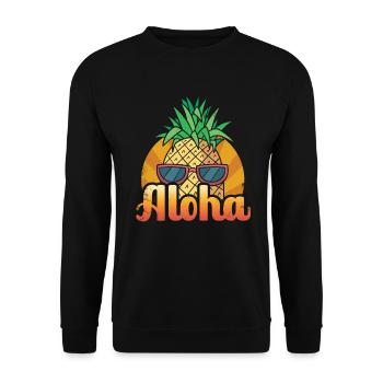 Aloha pineapple sunset design For - Unisex Sweatshirt - black - Front - Alina (178cm) & Michal (187cm)