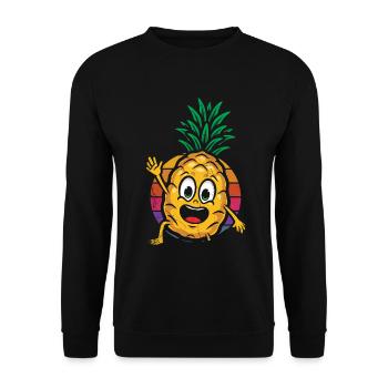 Pineapple retro design For beach lovers Pineapple - Unisex Sweatshirt - black - Front - Alina (178cm) & Michal (187cm)