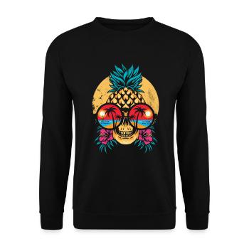 PineApple And Pine Design For Beach Lovers - Unisex Sweatshirt - black - Front - Alina (178cm) & Michal (187cm)