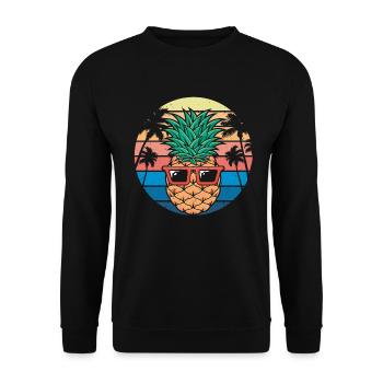 PineApple And Pine Retro Design For Beach - Unisex Sweatshirt - black - Front - Alina (178cm) & Michal (187cm)