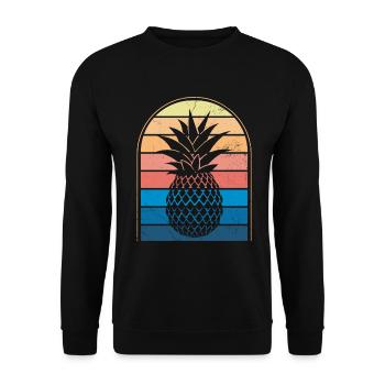 Pineapple retro design For beach lovers Pineapple - Unisex Sweatshirt - black - Front - Alina (178cm) & Michal (187cm)