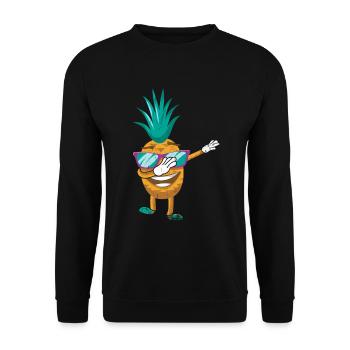 Dabbing Pineapple Sunglasses Design For The - Unisex Sweatshirt - black - Front - Alina (178cm) & Michal (187cm)