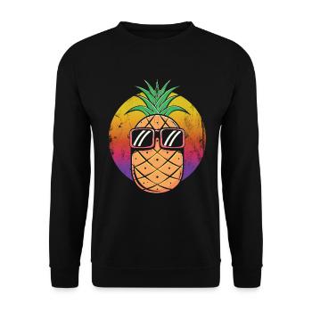 Pineapple Sunglasses Design For Beach Lovers - Unisex Sweatshirt - black - Front - Alina (178cm) & Michal (187cm)