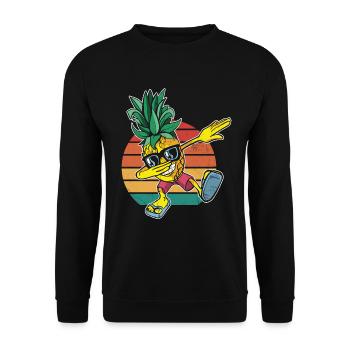Dabbing Pineapple Sunglasses Design For The - Unisex Sweatshirt - black - Front - Alina (178cm) & Michal (187cm)