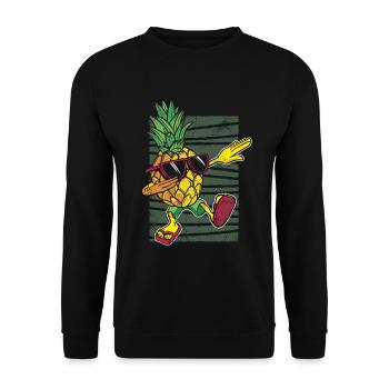 Abtupfendes Ananas-sonnenbrillen-design Für Den - Unisex Pullover - Schwarz - Vorne - Alina (178cm) & Michal (187cm)