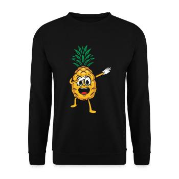 Dabbing pineapple design For beach lovers - Unisex Sweatshirt - black - Front - Alina (178cm) & Michal (187cm)