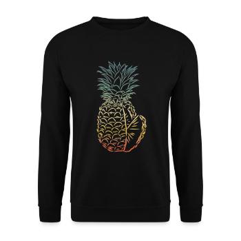 Ananas-design Für Strandliebhaber Ananas - Unisex Pullover - Schwarz - Vorne - Alina (178cm) & Michal (187cm)