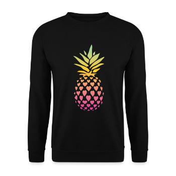 Ananas-herz-design Für Strandliebhaber Ananas - Unisex Pullover - Schwarz - Vorne - Alina (178cm) & Michal (187cm)