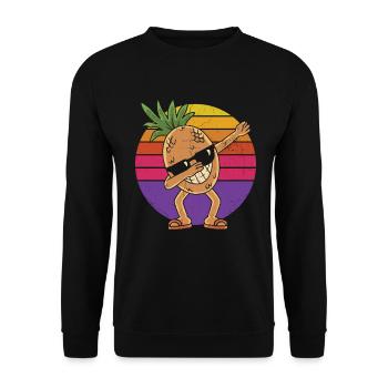 Dabbing Pineapple Sunglasses Design For The - Unisex Sweatshirt - black - Front - Alina (178cm) & Michal (187cm)