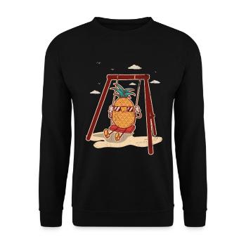 Pineapple Swing Design For Beach Lovers Pineapple - Unisex Sweatshirt - black - Front - Alina (178cm) & Michal (187cm)