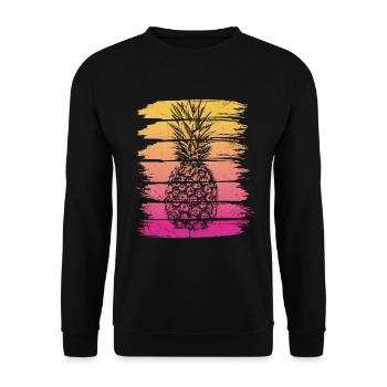 Pineapple retro design For beach lovers Pineapple - Unisex Sweatshirt - black - Front - Alina (178cm) & Michal (187cm)