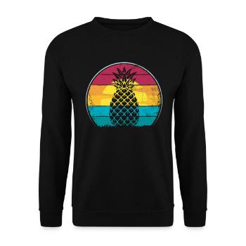 Design rétro ananas pour les amoureux de la plage Ananas - Sweat-shirt Unisexe - noir - Devant - Alina (178cm) & Michal (187cm)