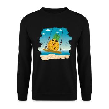 Pineapple Swing Design For Beach Lovers Pineapple - Unisex Sweatshirt - black - Front - Alina (178cm) & Michal (187cm)