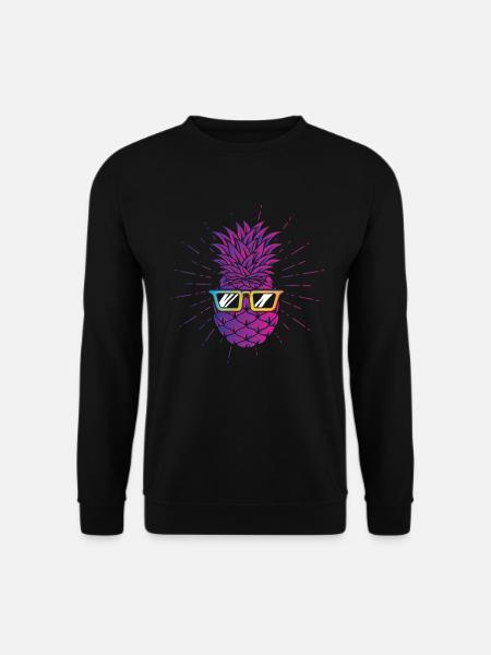 Pineapple Sunglasses Design For Beach Lovers - Unisex Sweatshirt - black