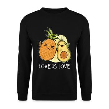 Liebe Ist Liebe Ananas Und Avocado-design Für - Unisex Pullover - Schwarz - Vorne - Alina (178cm) & Michal (187cm)