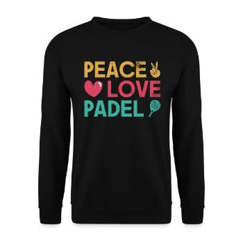 Peace Love Padel Racket Design For Padel Tennis - Unisex Sweatshirt - black - Front - Alina (178cm) & Michal (187cm)