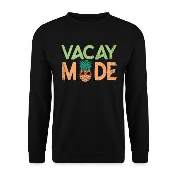 Vacay Mode Ananas Design Für Strandliebhaber - Unisex Pullover - Schwarz - Vorne - Alina (178cm) & Michal (187cm)