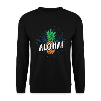 Aloha pineapple design For beach lovers pineapple - Unisex Sweatshirt - black - Front - Alina (178cm) & Michal (187cm)