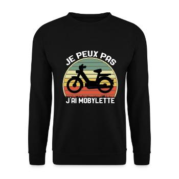 Je Peux Pas J'ai Mobylette Cadeau - Sweat-shirt Unisexe - noir - Devant - Alina (178cm) & Michal (187cm)