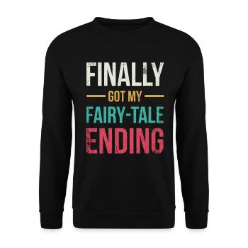 Enfin mon conte de fées-fin-mariage-design - Sweat-shirt Unisexe - noir - Devant - Alina (178cm) & Michal (187cm)