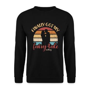 Enfin mon conte de fées-fin-vintage-design - Sweat-shirt Unisexe - noir - Devant - Alina (178cm) & Michal (187cm)