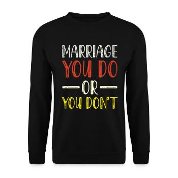 Mariage pour lequel vous faites ou vous ne faites pas de mariage - Sweat-shirt Unisexe - noir - Devant - Alina (178cm) & Michal (187cm)