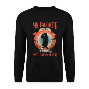 My favorite people have finally settled for the - Unisex Sweatshirt - black - Front - Alina (178cm) & Michal (187cm)