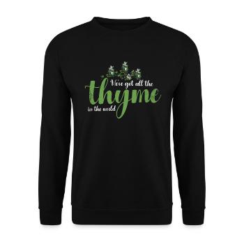 Wir Haben Den Ganzen Thymian Im Weltdesign Für - Unisex Pullover - Schwarz - Vorne - Alina (178cm) & Michal (187cm)