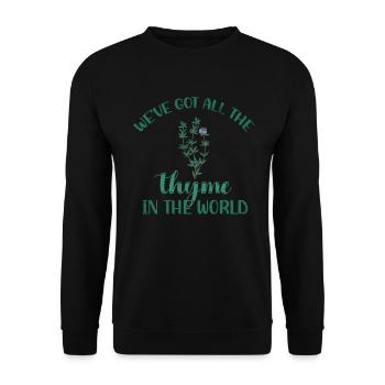 Wir Haben Den Ganzen Thymian Im Weltdesign Für - Unisex Pullover - Schwarz - Vorne - Alina (178cm) & Michal (187cm)