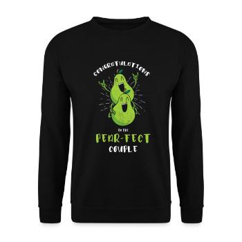 Herzlichen Glückwunsch An Die Pear-fect Für Braut - Unisex Pullover - Schwarz - Vorne - Alina (178cm) & Michal (187cm)