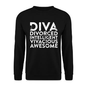 Diva Divorced Intelligent Lively Great For - Unisex Sweatshirt - black - Front - Alina (178cm) & Michal (187cm)