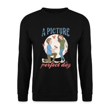 A Perfect Day Marriage Design For The Bride - Unisex Sweatshirt - black - Front - Alina (178cm) & Michal (187cm)
