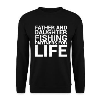 Père et fille Partenaire de pêche pour la vie - Sweat-shirt Unisexe - noir - Devant - Alina (178cm) & Michal (187cm)