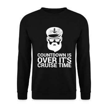 Der Countdown Ist Vorbei, Es Ist Kreuzfahrtzeit - Unisex Pullover - Schwarz - Vorne - Alina (178cm) & Michal (187cm)