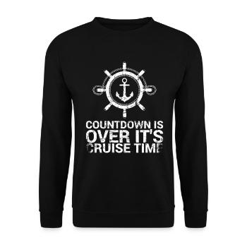 Der Countdown Ist Vorbei, Es Ist Kreuzfahrtzeit - Unisex Pullover - Schwarz - Vorne - Alina (178cm) & Michal (187cm)