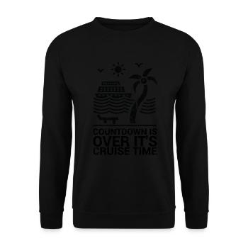 Der Countdown Ist Vorbei, Es Ist Kreuzfahrtzeit - Unisex Pullover - Schwarz - Vorne - Alina (178cm) & Michal (187cm)