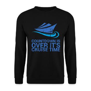 Der Countdown Ist Vorbei, Es Ist Kreuzfahrtzeit - Unisex Pullover - Schwarz - Vorne - Alina (178cm) & Michal (187cm)
