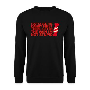 Ich Muss Den Ersten Lustigen Humor Für Erwachsene - Unisex Pullover - Schwarz - Vorne - Alina (178cm) & Michal (187cm)