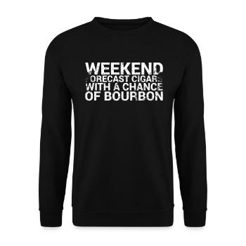 Wochenendprognose Zigarren Mit Bourbon-chance - Unisex Pullover - Schwarz - Vorne - Alina (178cm) & Michal (187cm)