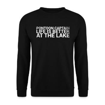 Pontoon Captain Life Is Better At the Sea Engine - Unisex Sweatshirt - black - Front - Alina (178cm) & Michal (187cm)