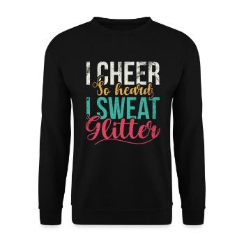 I cheer so much that I make glitter for cheerleaders - Unisex Sweatshirt - black - Front - Alina (178cm) & Michal (187cm)