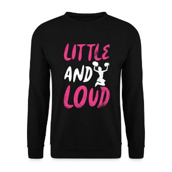 Kleines Und Lautes Design Für Cheerleader - Unisex Pullover - Schwarz - Vorne - Alina (178cm) & Michal (187cm)