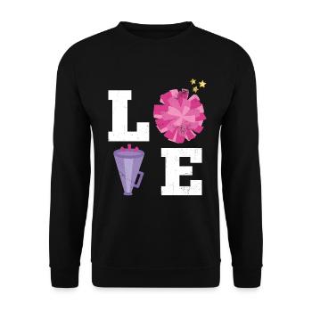Liebesdesign Für Cheerleader Cheer Girls - Unisex Pullover - Schwarz - Vorne - Alina (178cm) & Michal (187cm)