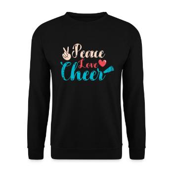 Friedensliebes-beifall-design Für - Unisex Pullover - Schwarz - Vorne - Alina (178cm) & Michal (187cm)