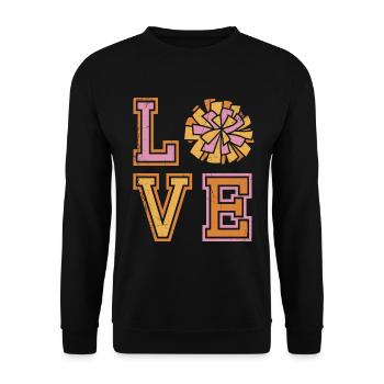 Liebesdesign Für Cheerleader Cheer Girls - Unisex Pullover - Schwarz - Vorne - Alina (178cm) & Michal (187cm)