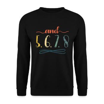 Und 5, 6, 7, 8 Design Für Cheerleader Cheer Girls - Unisex Pullover - Schwarz - Vorne - Alina (178cm) & Michal (187cm)