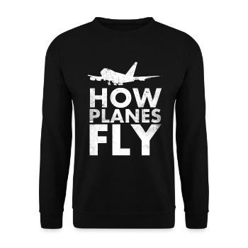 Comment les avions volent Design pour les pilotes - Sweat-shirt Unisexe - noir - Devant - Alina (178cm) & Michal (187cm)